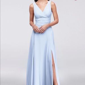 Surplice Tank Long Chiffon Bridesmaid Dress